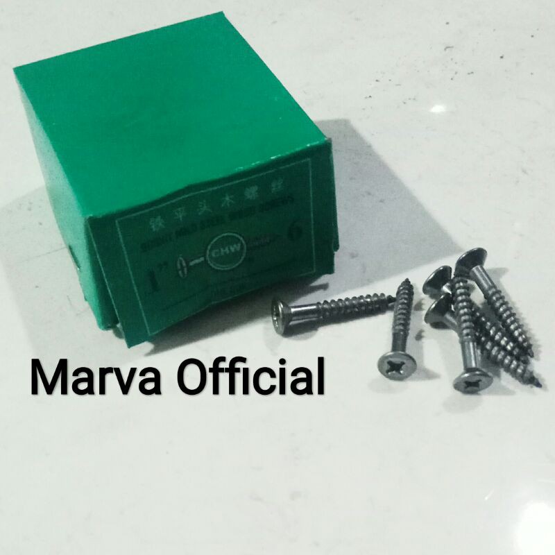 Sekrup CHW 1 x 6 screw 1x6 sekrup plus + mor besi sekerup kayu skrup kayu engsel sekrup paku bracket