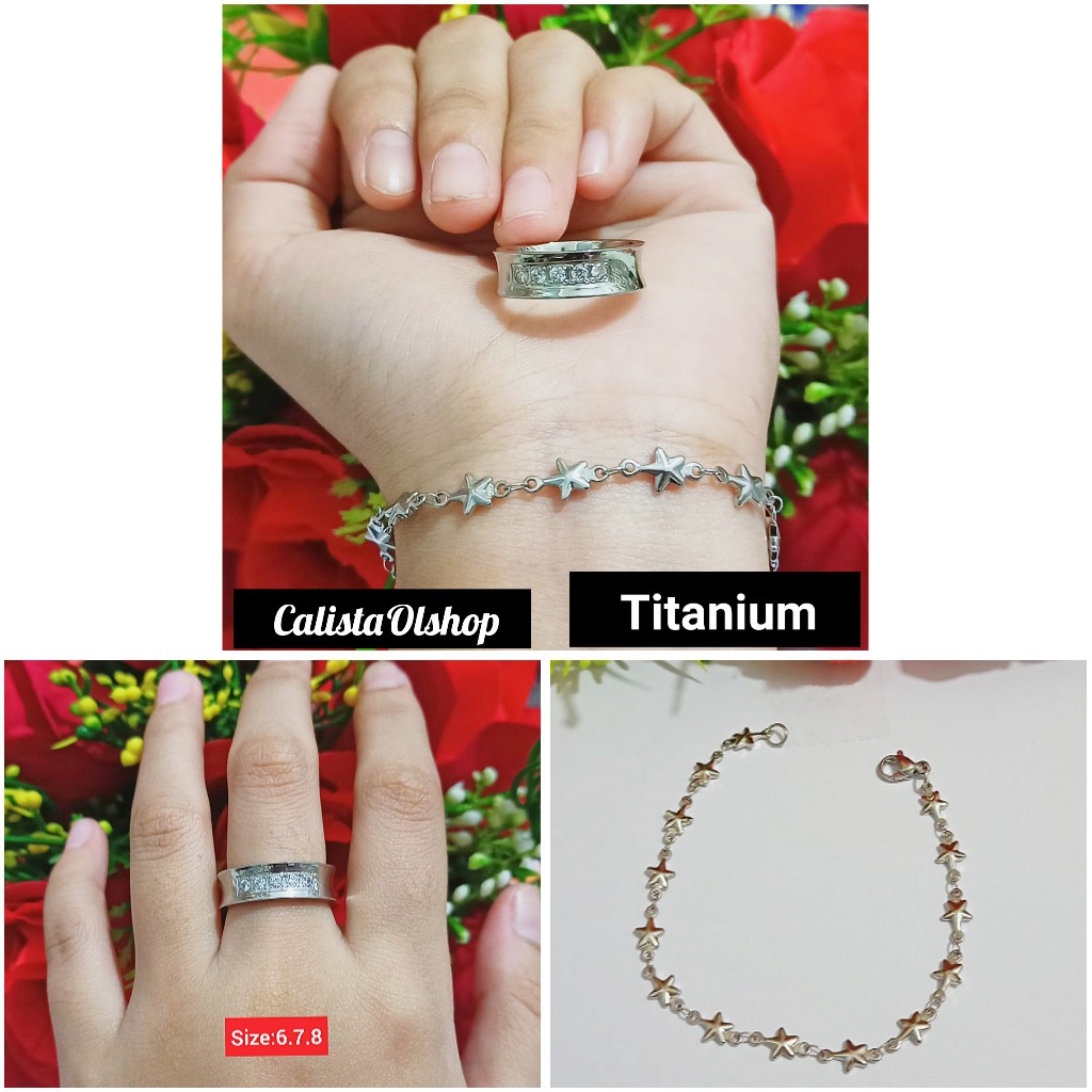 Gelang Dewasa Free Cincin Titanium Anti Karat (COD)