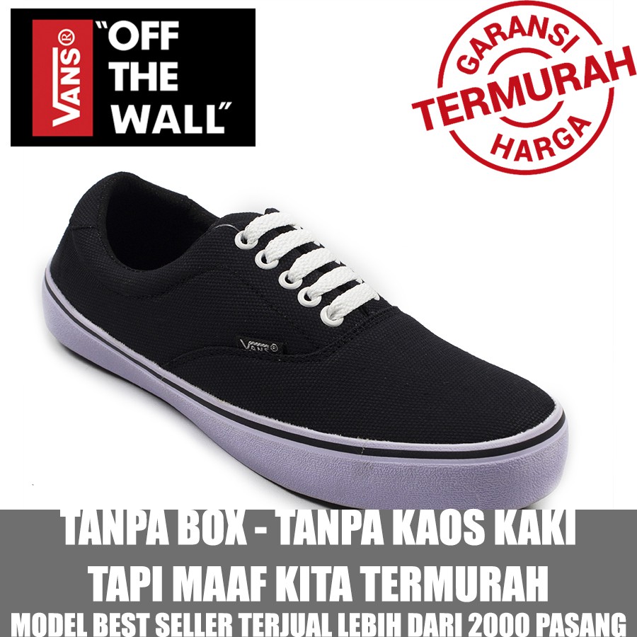 CUCI GUDANG !!! Sepatu Sneakers Pria Vans Era Authentic Hitam Casual Kets Sekolah TANPA BOX GROSIR