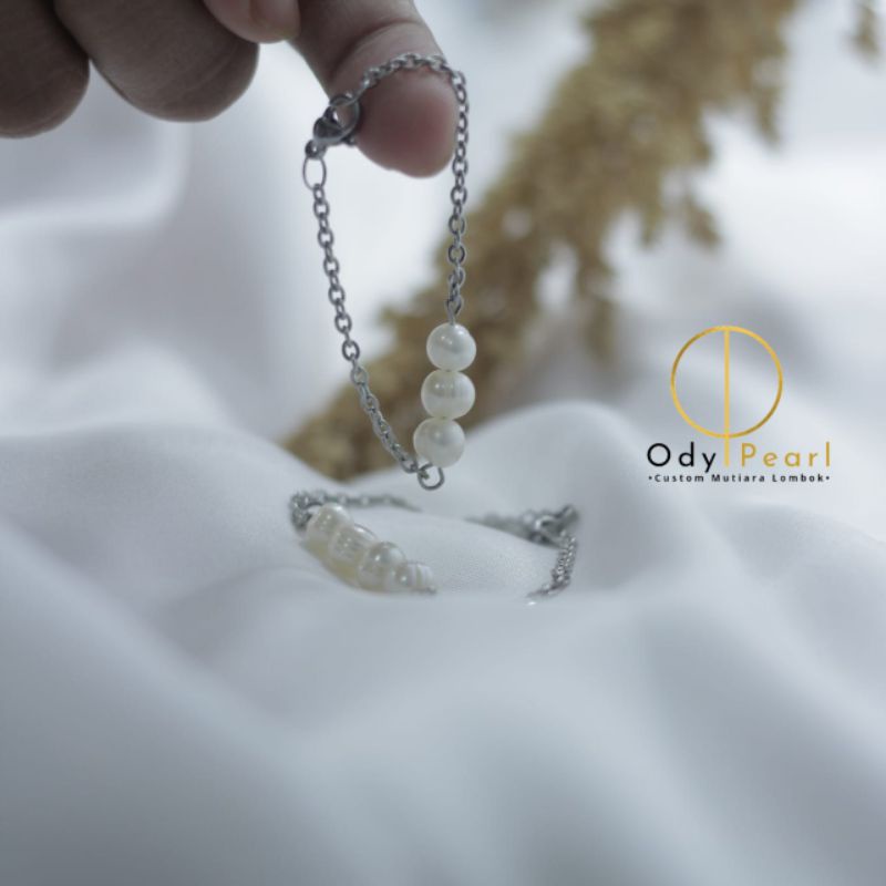 Gelang custom couple ibu dan anak mutiara air tawar asli lombok