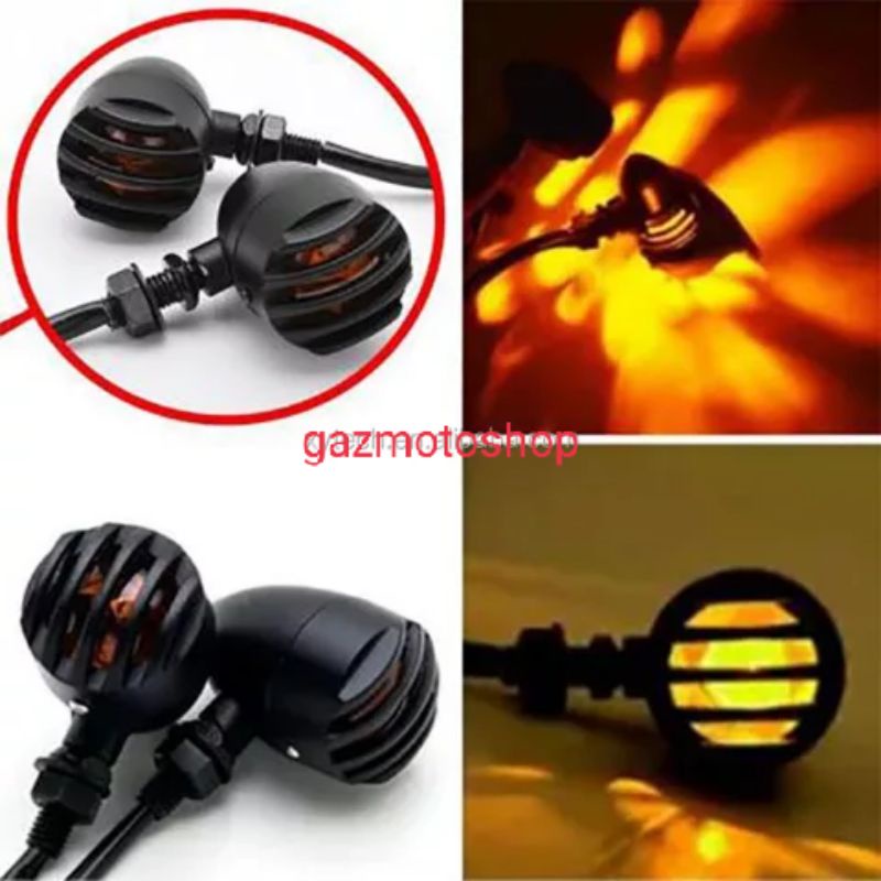 Lampu Sein Grill Japstyle Reteng CB Tralis Hitam Custom