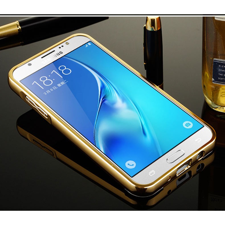 Bumper Slide Mirror Alumunium Casing Metal Hardcase for Samsung Galaxy J5 2016 / J510