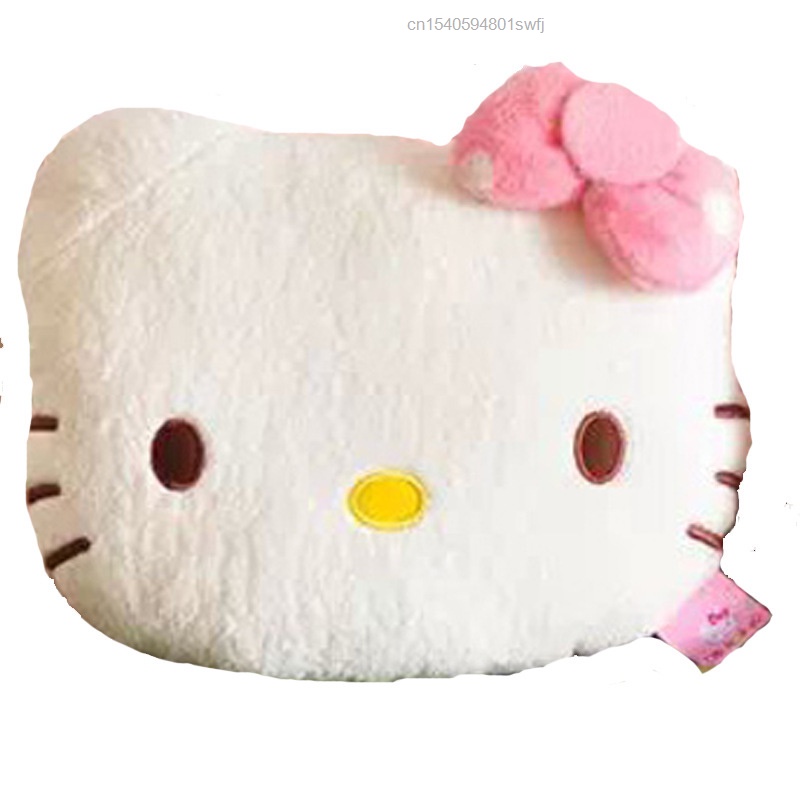 1pc Bantal Leher Motif Hello Kitty Bahan Katun