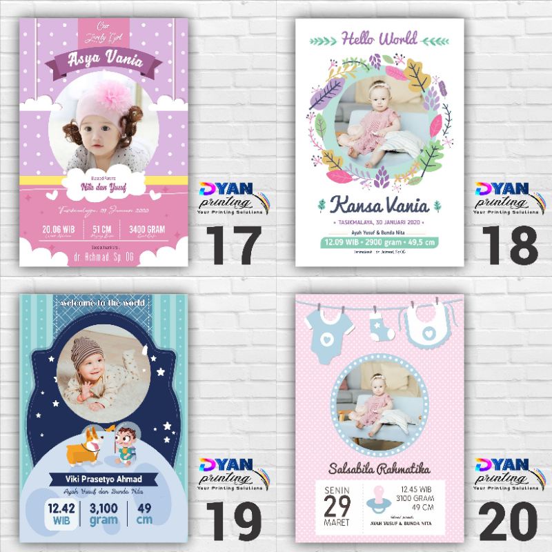 WALLDECOR BIODATA BAYI &amp; ANAK CUSTOM, BAHAN KAYU