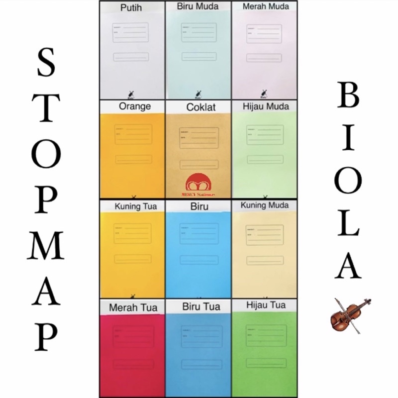 

Stopmap BIOLA Putih Merah Map Coklat Hijau Biru Grosir