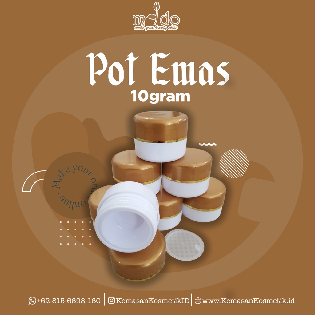 Jual Pot Cream Kemasan Kosmetik 10 gram Warna Emas Shopee Indonesia