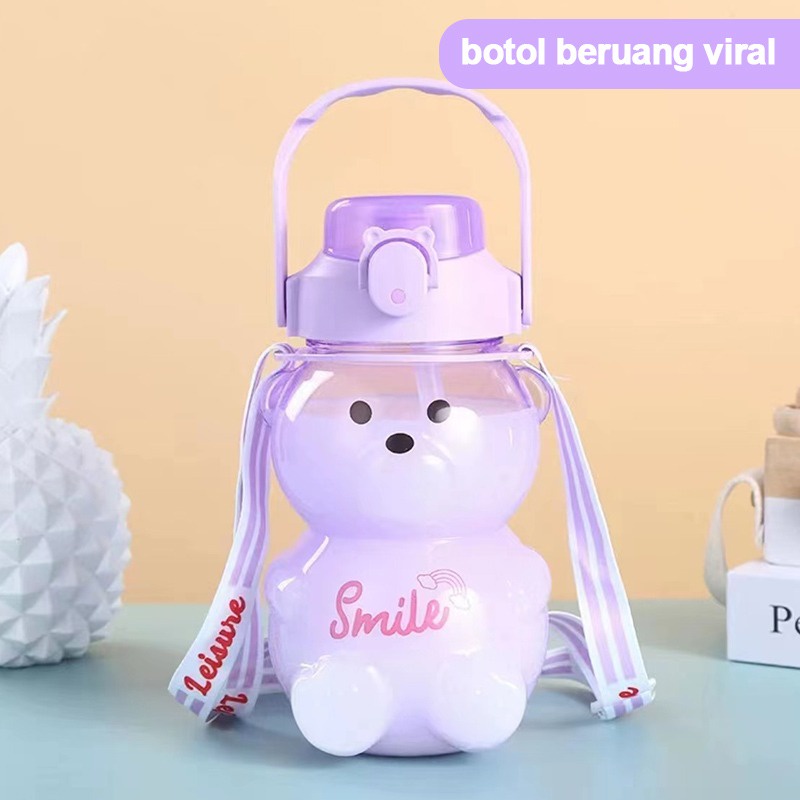 Botol minum anak lucu botol minum beruang gemoy bening 1,4 liter 1019