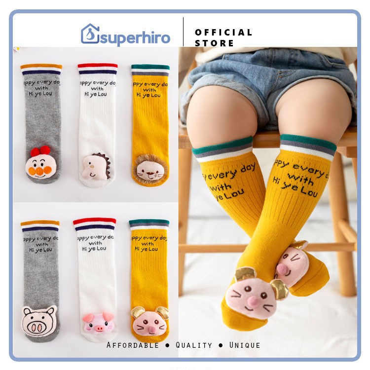 Kaos Kaki Bayi / Balita panjang Lucu Knit import Premium 3D Boneka