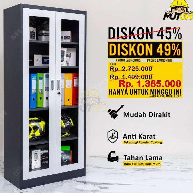 

TREND LEMARI ARSIP FILING CABINET BESI 2 PINTU SWING KACA - 105 ORIGINAL