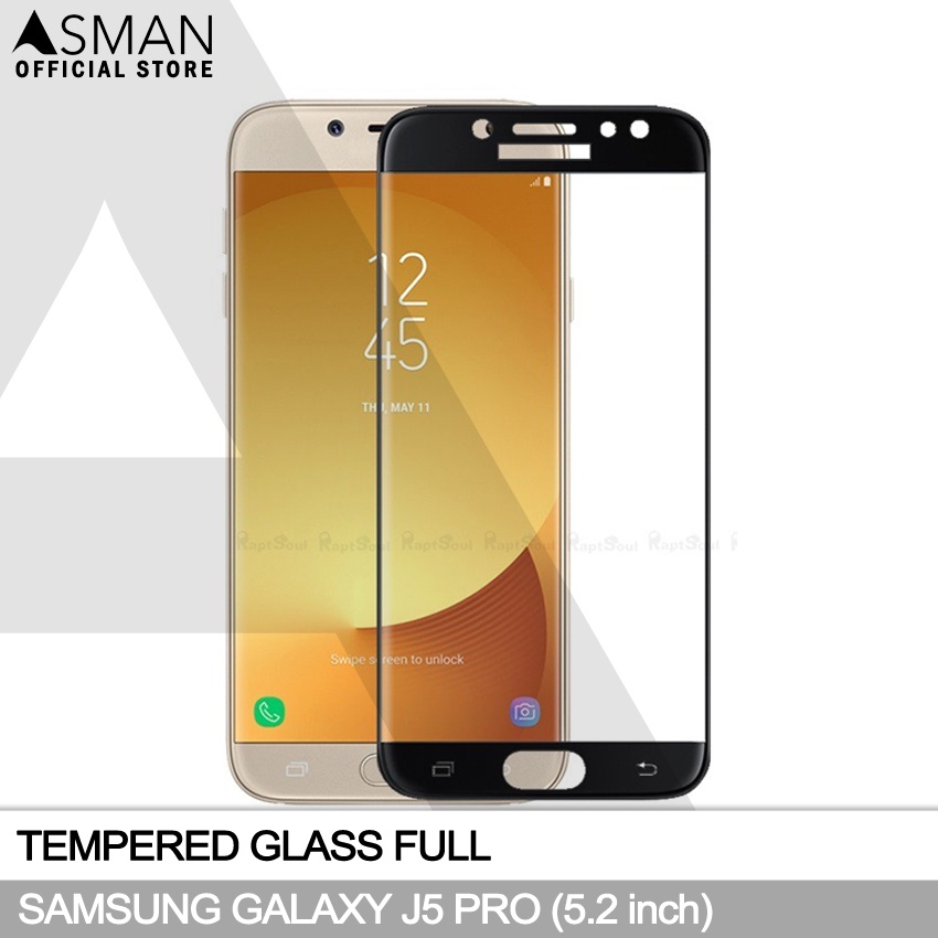 Tempered Glass Full Samsung Galaxy J5 Pro (5.2&quot;) | Anti Gores Kaca - Hitam