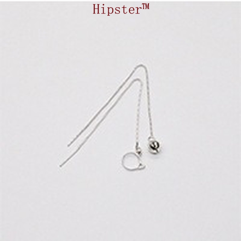 Design Personality Fashionable Asymmetric Long Simple Silver Earrings