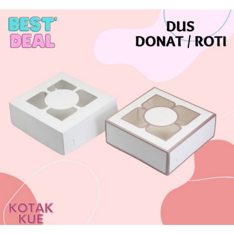 

( 20 PCS )Dus Kue 22 x 22 x 8 Full Laminating Cocok Untuk Donat, Kue Anti Bocor