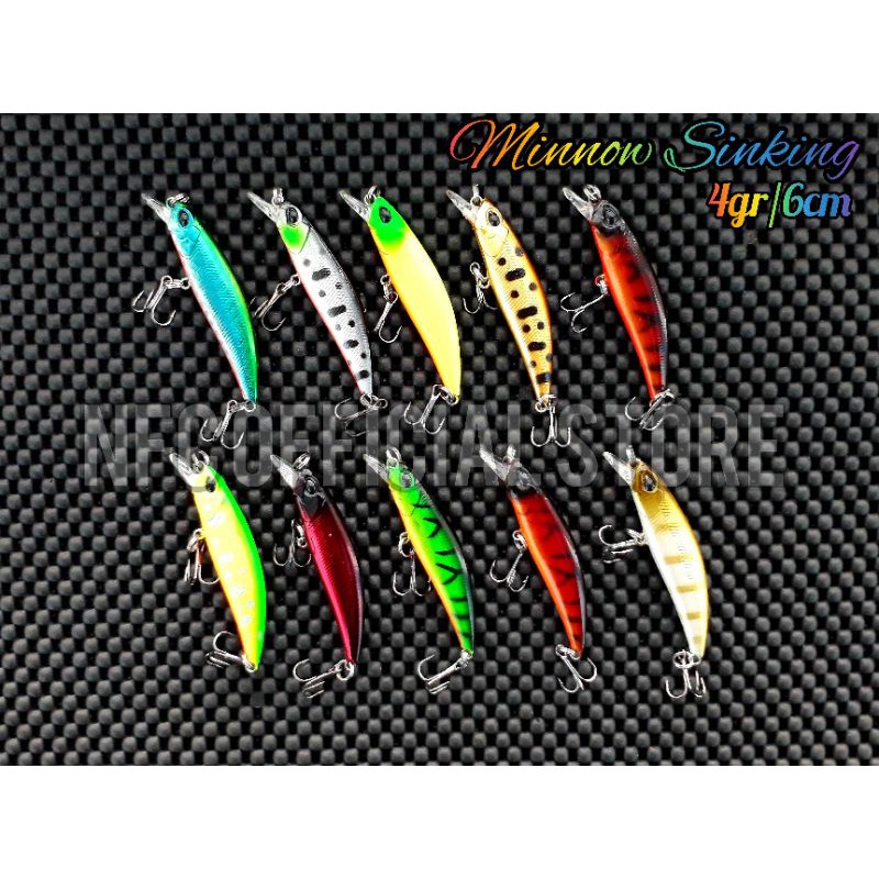 Minnow sinking 4gr/6cm, umpan casting ikan fresh water dengan action KILLER