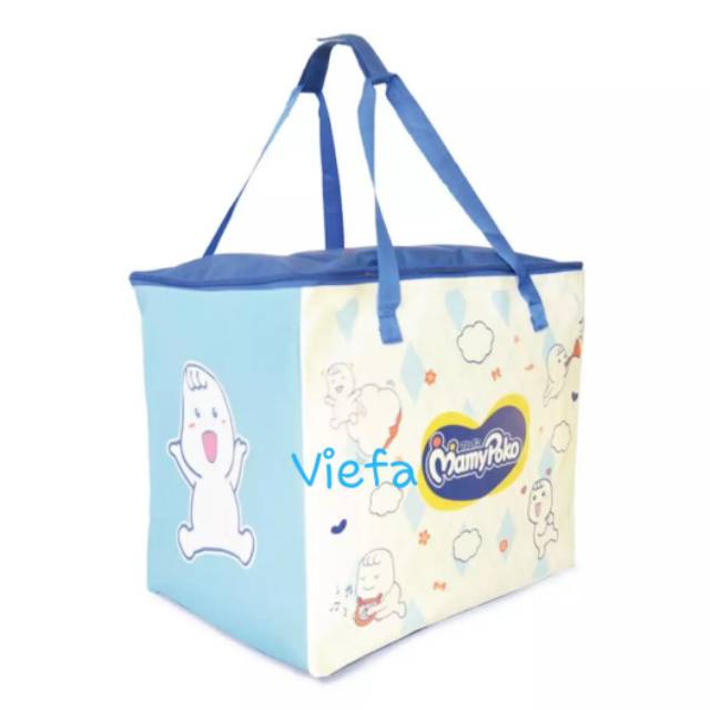 Original Mamypoko Diapers Storage Bag Tas Popok Biru Blue Coklat Diaper Tas Pelangi