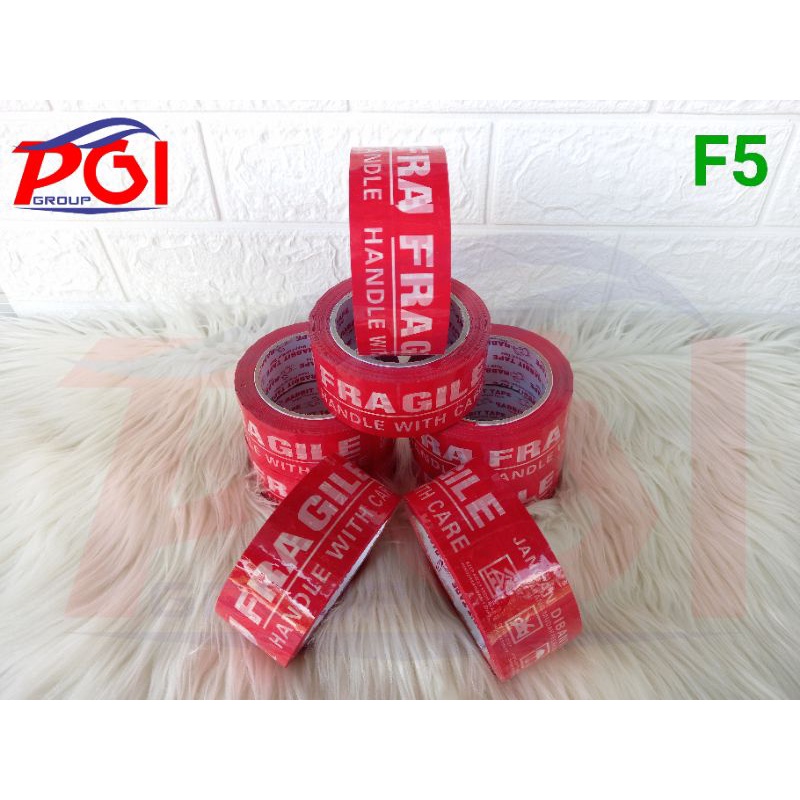 F ( F5 ) LAKBAN FRAGILE MUSCLE MERAH JANGAN DIBANTING / 90 YARD / TEBAL 2 INC / 48 MM