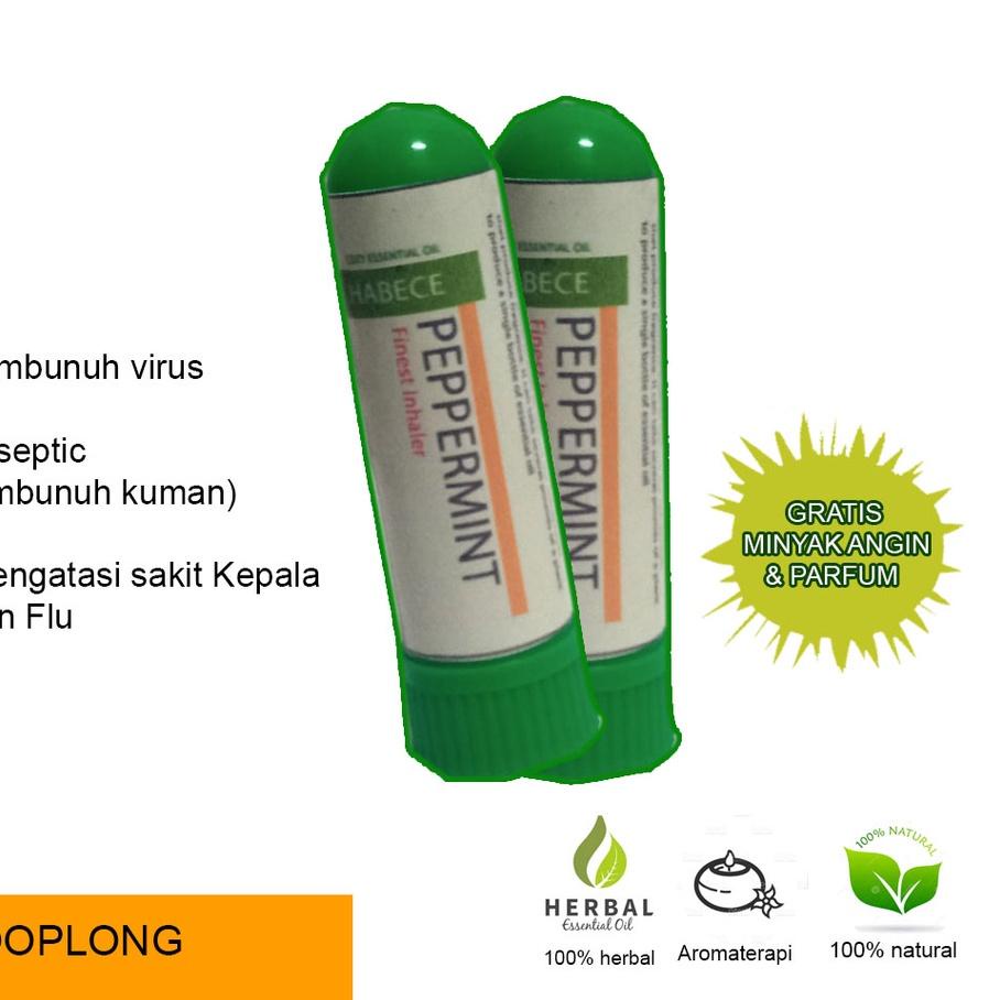 ☁ Inhaler Asma Essential Oil Peppermint Premium Habece ●