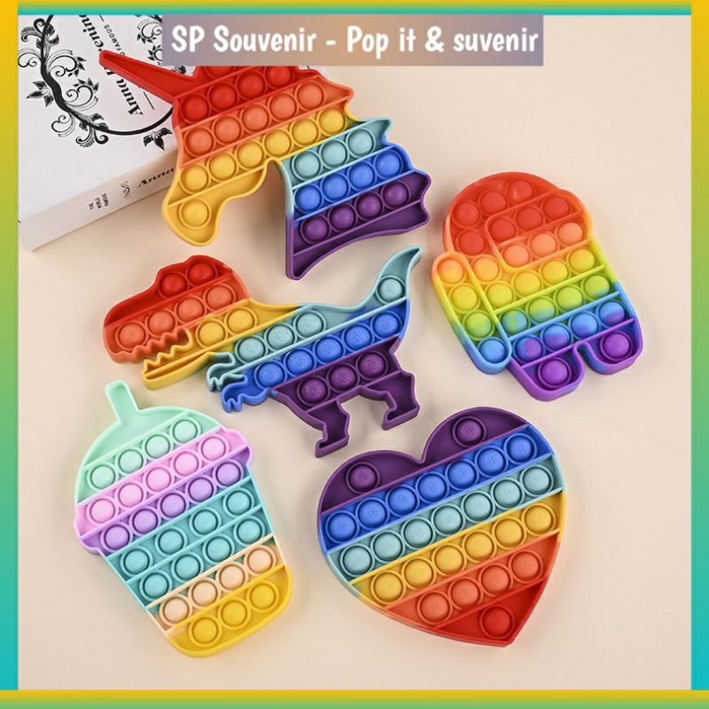 Pop It Love Hati, Apple Apel Rainbow, Popit Buah | POP IT Mainan Anak Edukasi-1