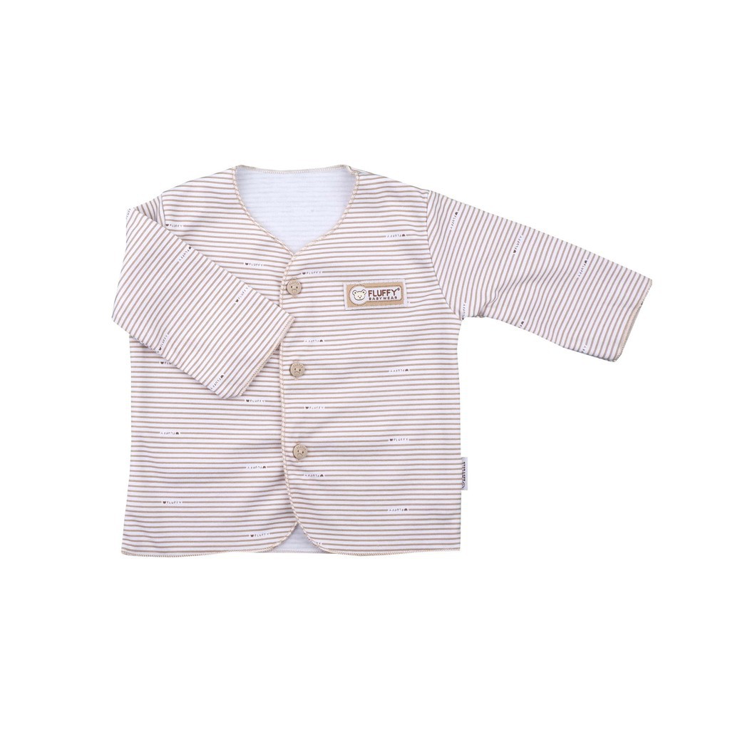 Fluffy Baju Bayi Lengan Panjang Neci Khaki Series - Fluffy Baju Newborn Panjang SNI Seri Khaki-3