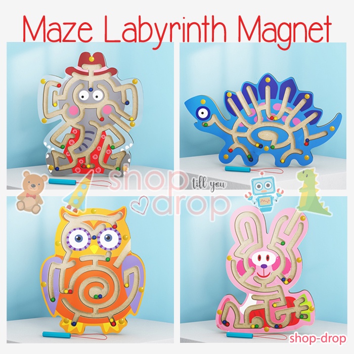 Mainan Puzzle Magnet Bead Bola Anak - Mainan Maze Labirin Magnetic Bead New - Montessori Toys - Kado Anak - Goddie Bag Anak - Maze Labyrinth Anak Magnetic Pen