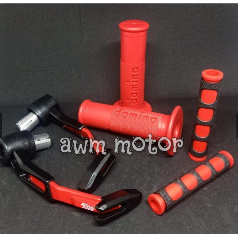 [PAKET] Handgrip Domino Polos Plus Proguard robot dan Karet Handle Universal