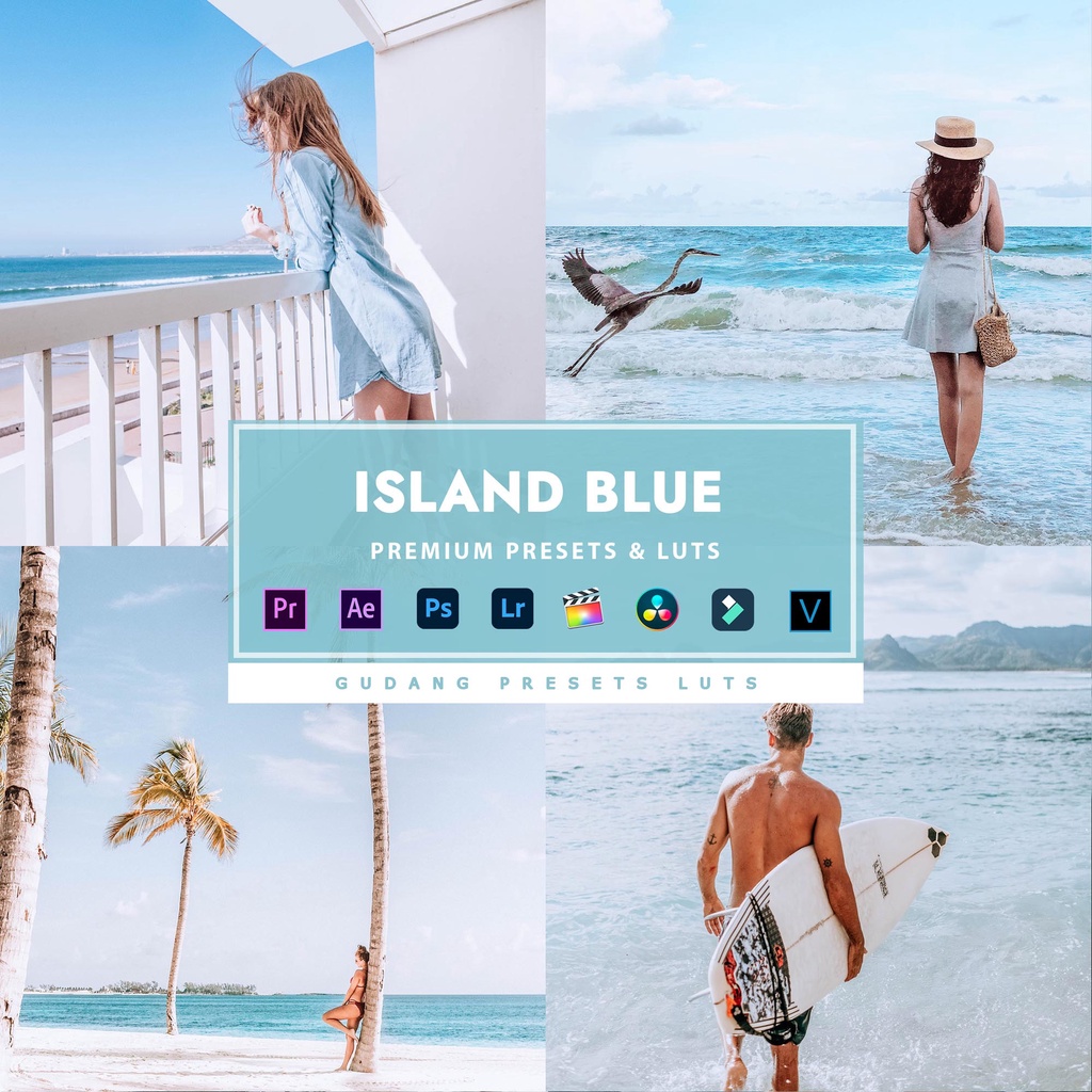 [BISA VN] Island Blue - Premium Preset Lightroom LUTs Android IOS PC Premiere Pro Davinci
