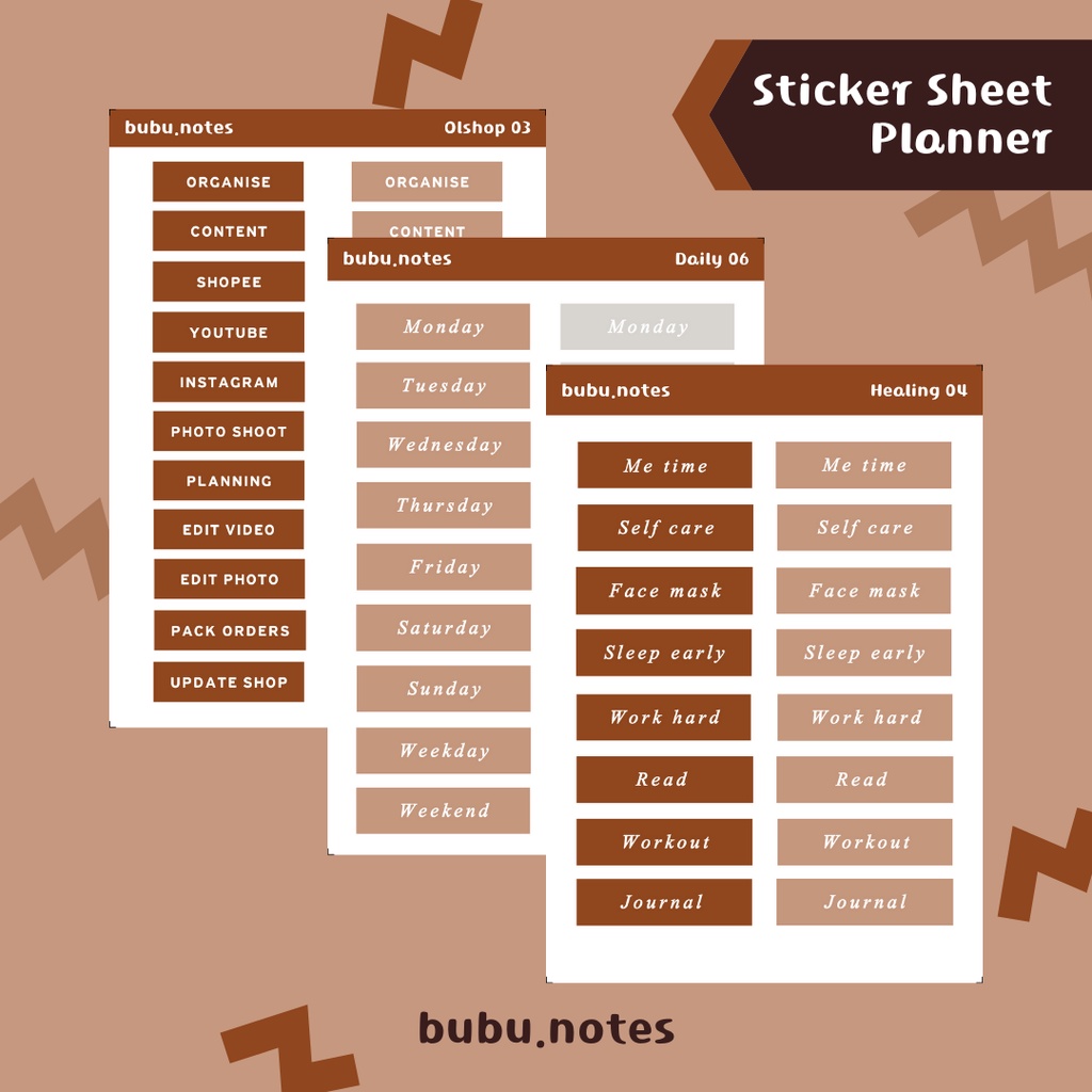 

Sticker Sheet Planner Label Vintage Aesthetic Journal