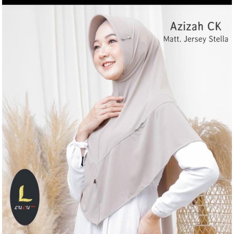 [Ori LULU] AZIZAH CK••kerudung instan bergo pet variasi payet••jersey stella premium