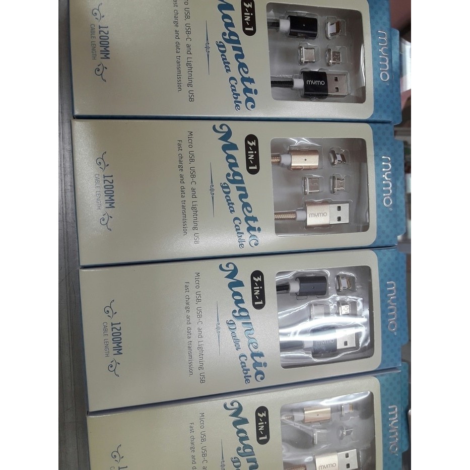 3in1 usb cable kabel charger magnetic lightning micro type tipe c