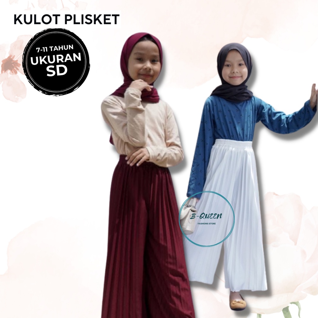 Kulot Plisket Anak SD Premium Hyget Super 100% / Celana Anak SD 7-10tahun / Bawahan Anak-Anak Sekolah Dasar