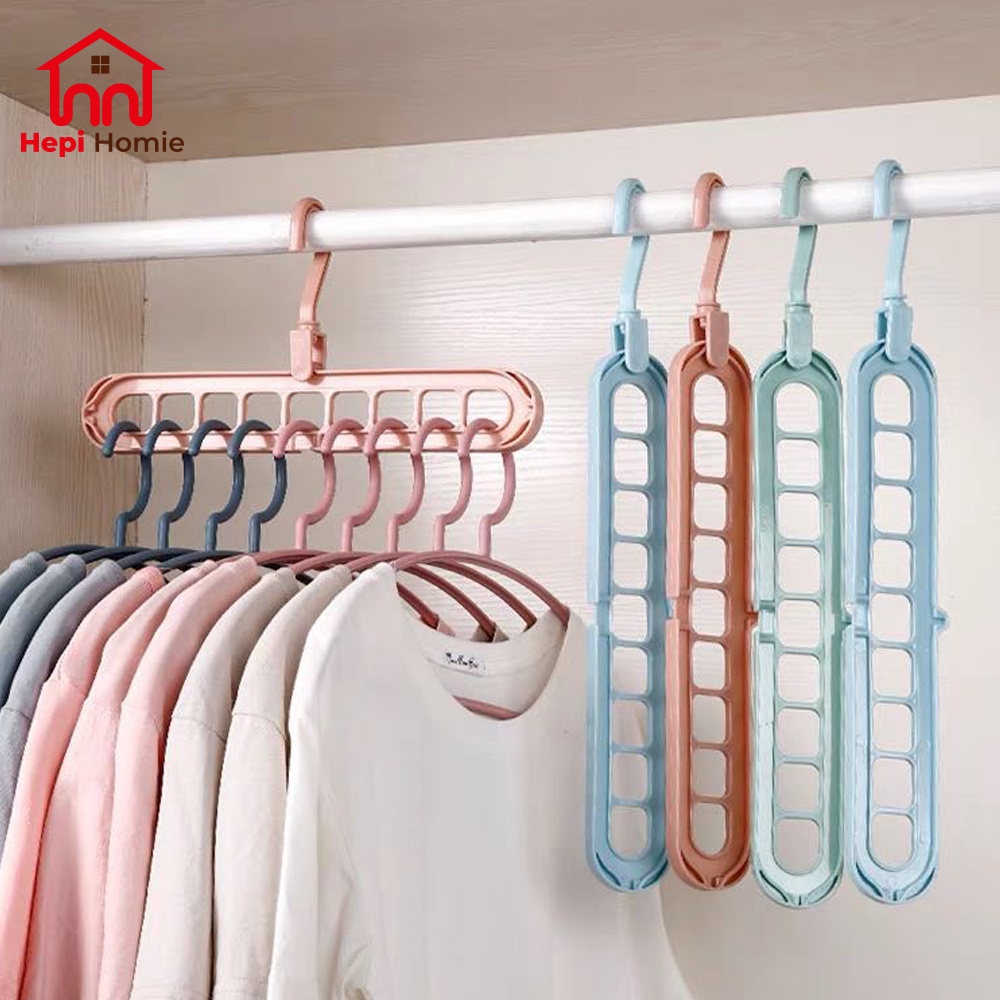 [HH] MAGIC HANGER 9 IN 1 / GANTUNGAN BAJU SERBAGUNA MULTIFUNGSI ORGANIZER FOLDABLE JEMURAN LAUNDRY