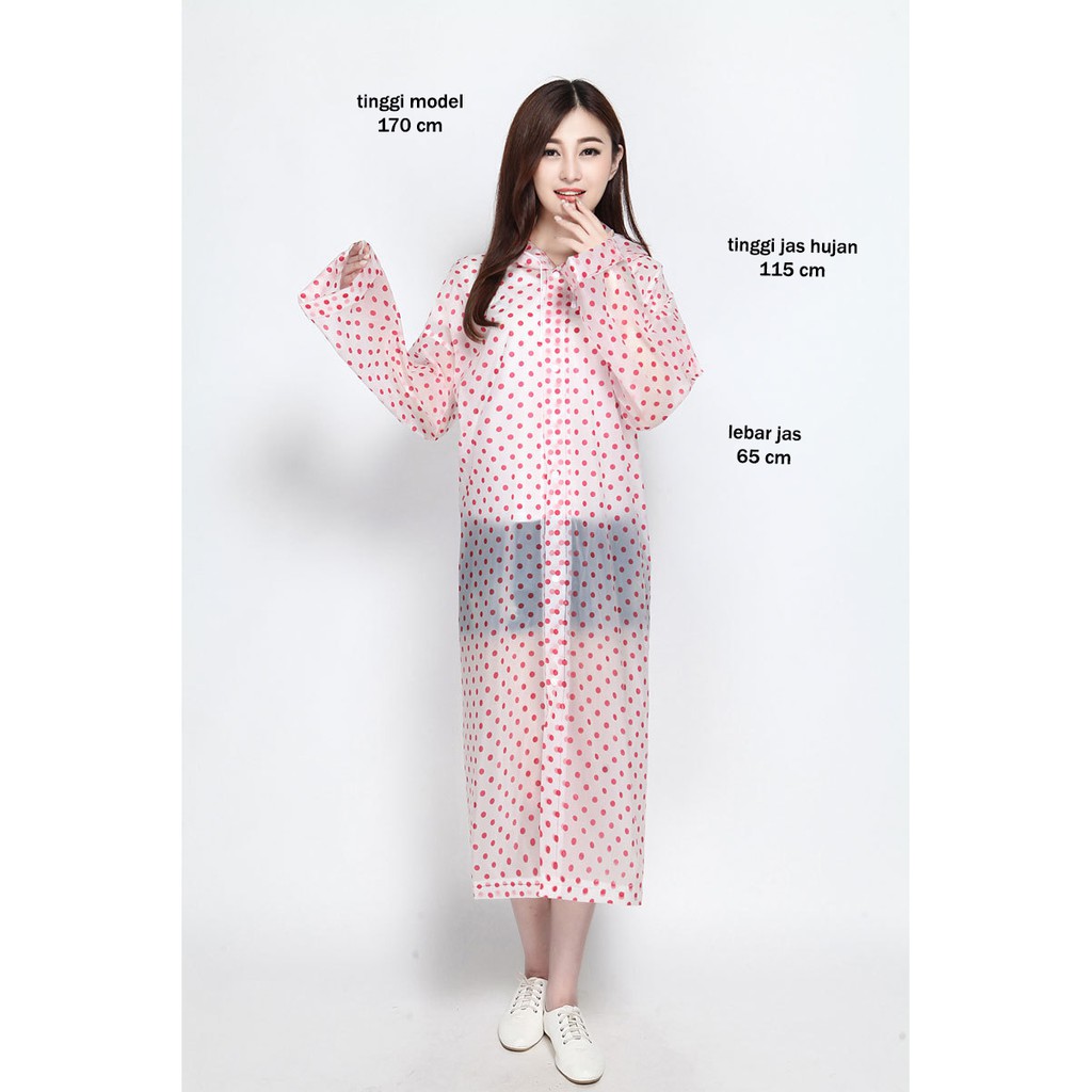 RA 05 Jas Hujan Motif Poncho Kancing Polkadot Unisex Korean Style BEST SELLER