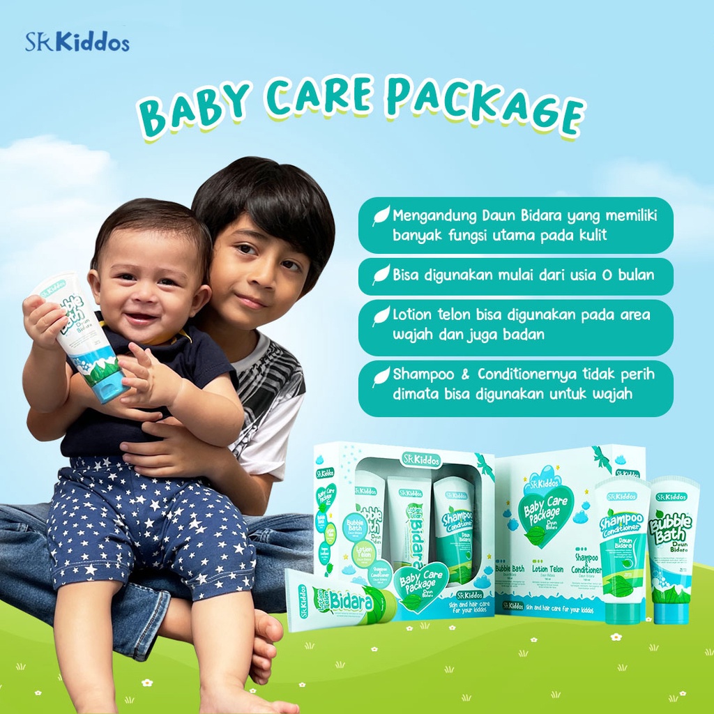 SR Kiddos Baby Care Package SR12 - Bubble Bath Daun Bidara - Lotion Telon Bidara - Shampoo &amp; Conditioner Daun Bidara - Baby Care Package Daun Bidara - Perawatan Bayi Balita SR12 - Daun Bidara Anak - Skincare Bayi Balita