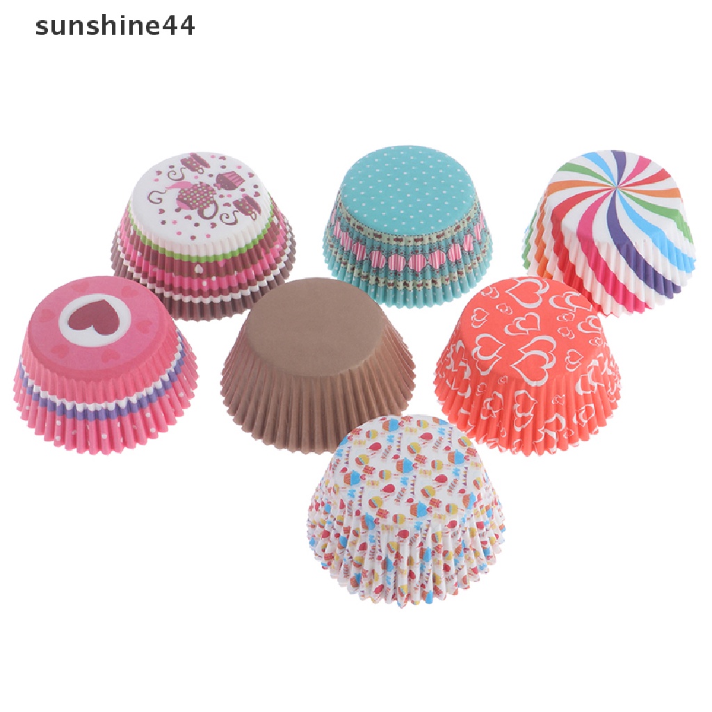 Sunshine 100PCS Kertas Pembungkus Cupcake Sekali Pakai Untuk Pesta