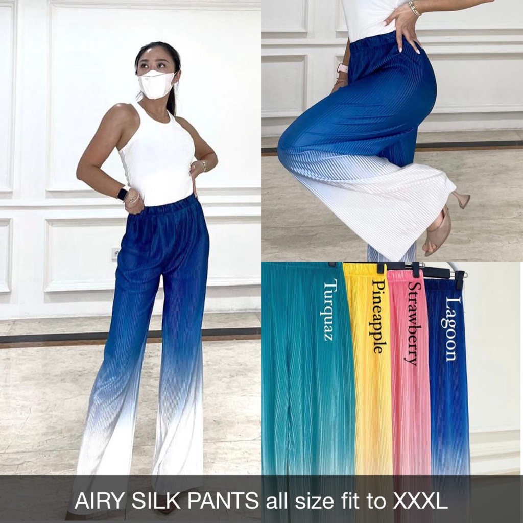 CELANA PANJANG WANITA AIRY SILK PANTS IMPORT-SYSCLOTHIER