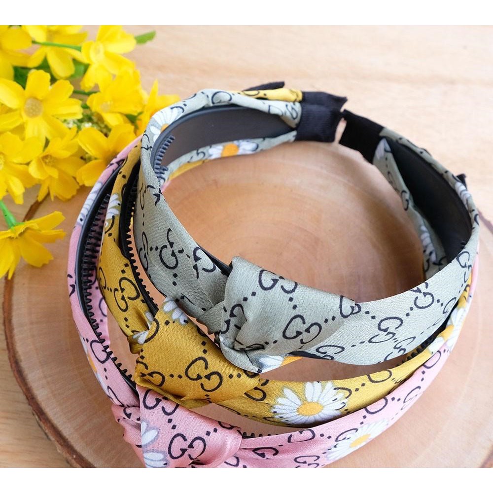 Senada Victory Bando Silang Motif Daisy Aksesoris Rambut Wanita SVBandana030