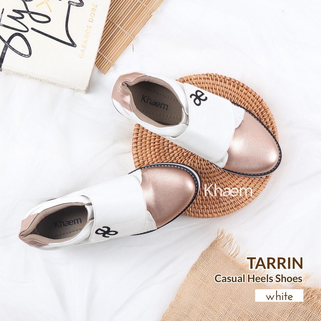 Tarrin Casual Heels Shoes by EmmaQueen x Khaem-White