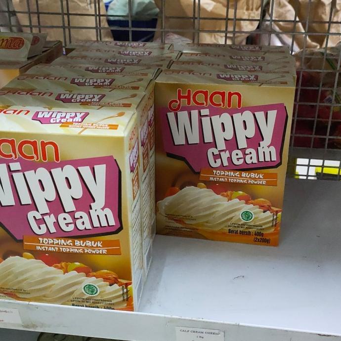 

(BISA COD) whip cream bubuk haan 400gr , GRATIS MRJELLY