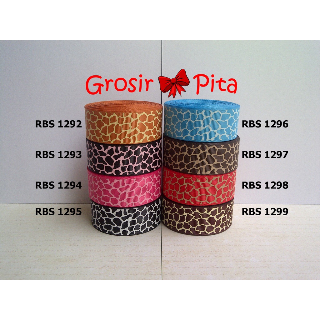 

(25 yard) Pita Grosgrain Motif Jerapah RBS 1292,1293,1294,1295,1296,1297,1298,1299 | Toko Bahan Craft | Grosir Pita