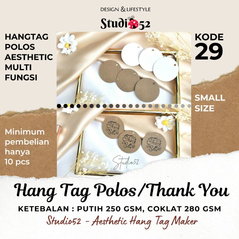 

Hang Tag Polos Bulat Tebal Aesthetic Hang Tag Thank You Diameter 3,8 cm kode 29