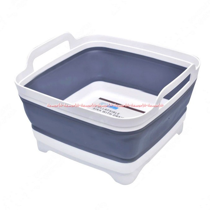 Proclean Collapsible Basin Emper Plastik Kotak Kapasitas 9 Liter Baskom Lipat