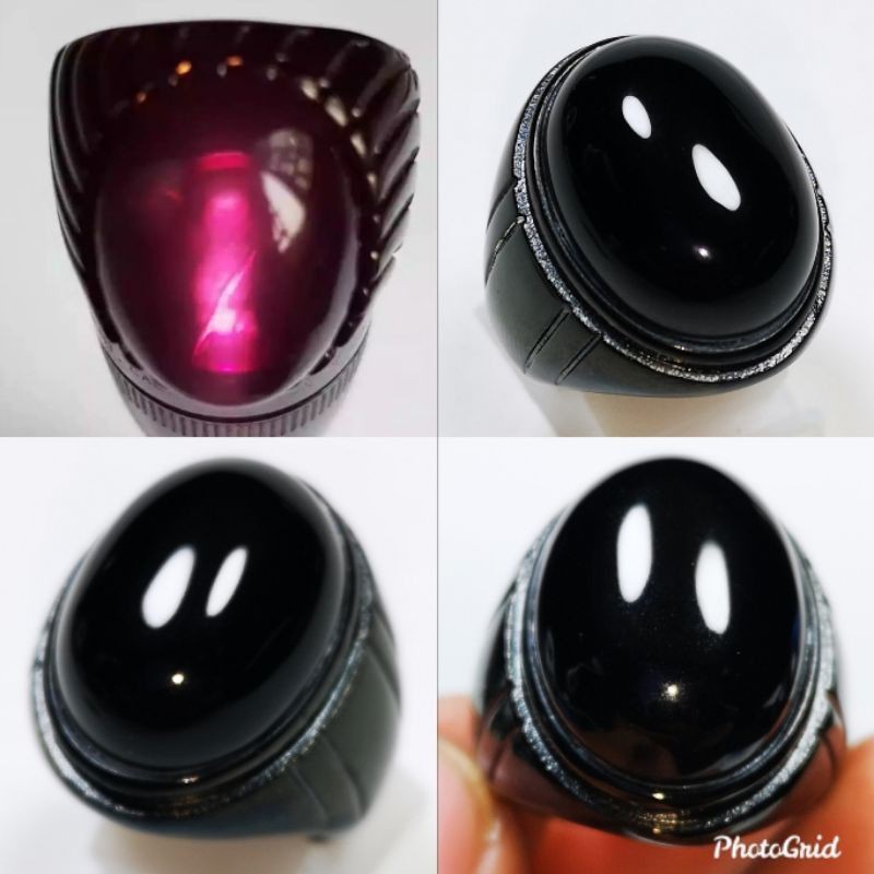 Batu Akik Kecubung Wulung Merah Crystal Tembus Senter