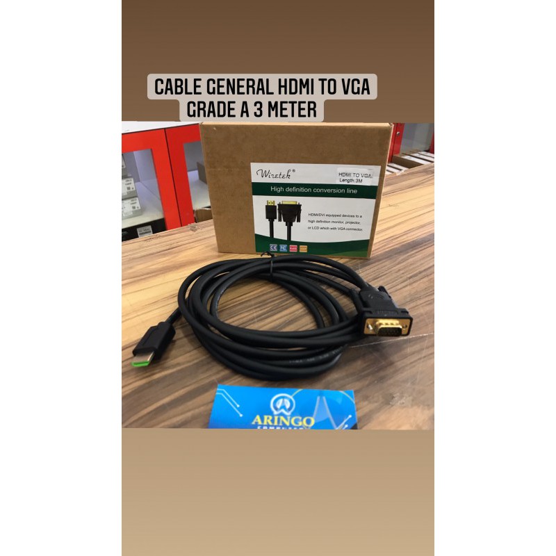 Cable General HDMI to VGA Grade A 3 Meter