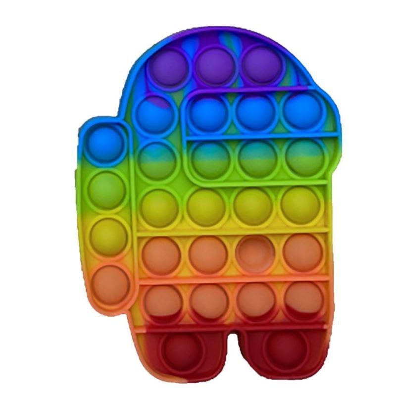 PUSH POP IT FIDGET TOY RAINBOW MAINAN ANAK BUBBLE SENSORY TOYS STRESS RELIEVER POP IT VIRAL TERMURAH-Rainbow Among us