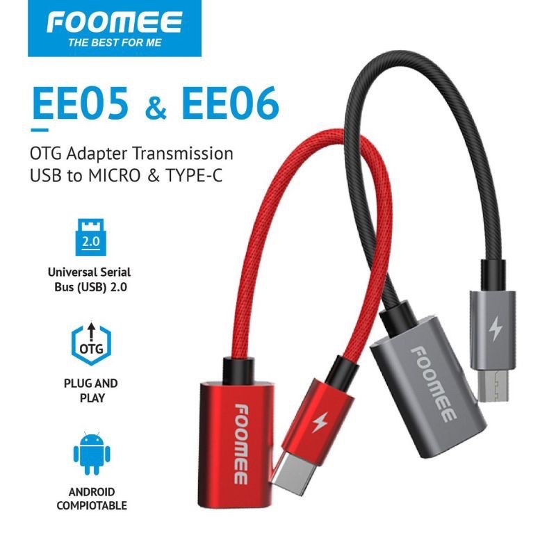 PROMO OTG KABEL FOOMEE EE05 MICRO ORIGINAL ADAPTER TRANSMISSION USB