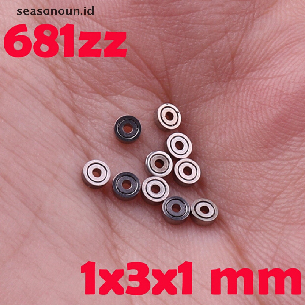 10 Pcs 681ZZ Miniatur Bola Bearings Mikro Bahan Metal Ukuran 1x3 X 1mm