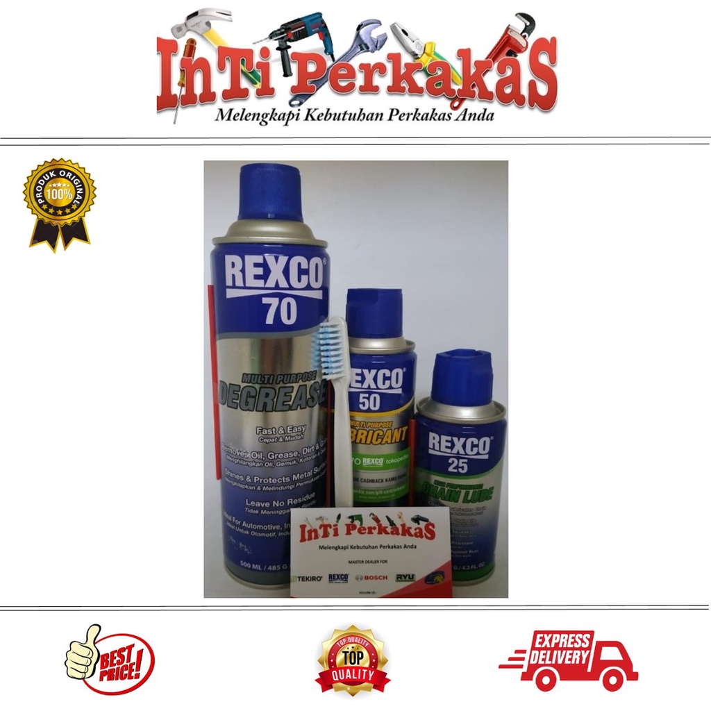 REXCO PAKET PERAWATAN RANTAI SEPEDA REXCO 50-220ML, REXCO 25-120ML, REXCO 70-500 ML