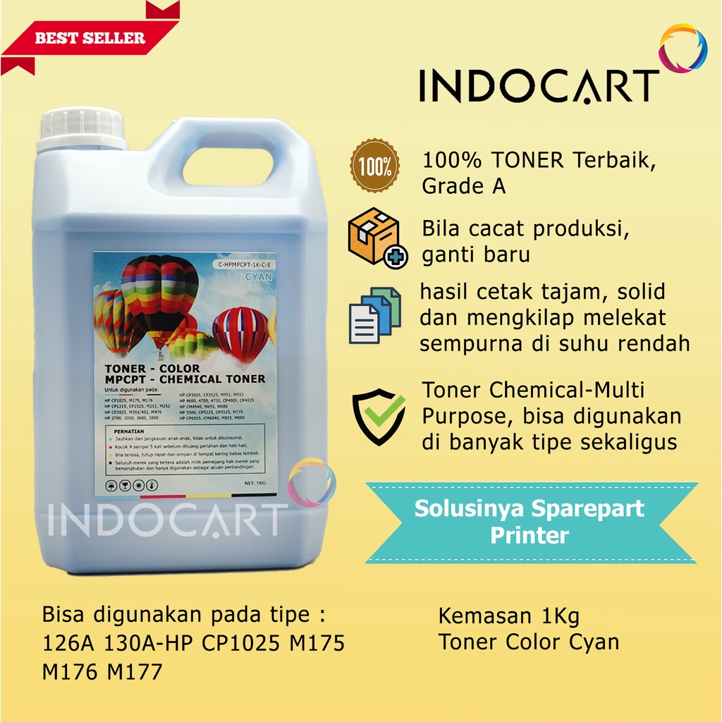 Serbuk Toner Warna MPCPT-126A 130A-HP CP1025 M175 M176 M177-1kg