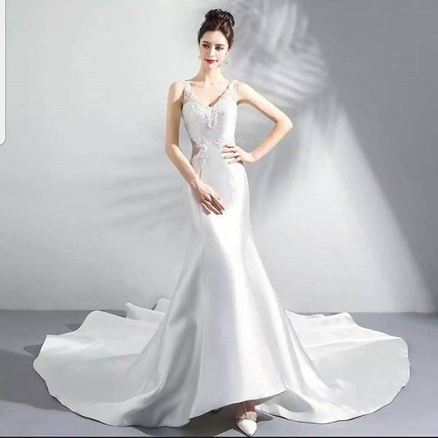 Gaun pengantin putih promo - gaun prewedding - wedding dress - baju pengantin mermaid backless
