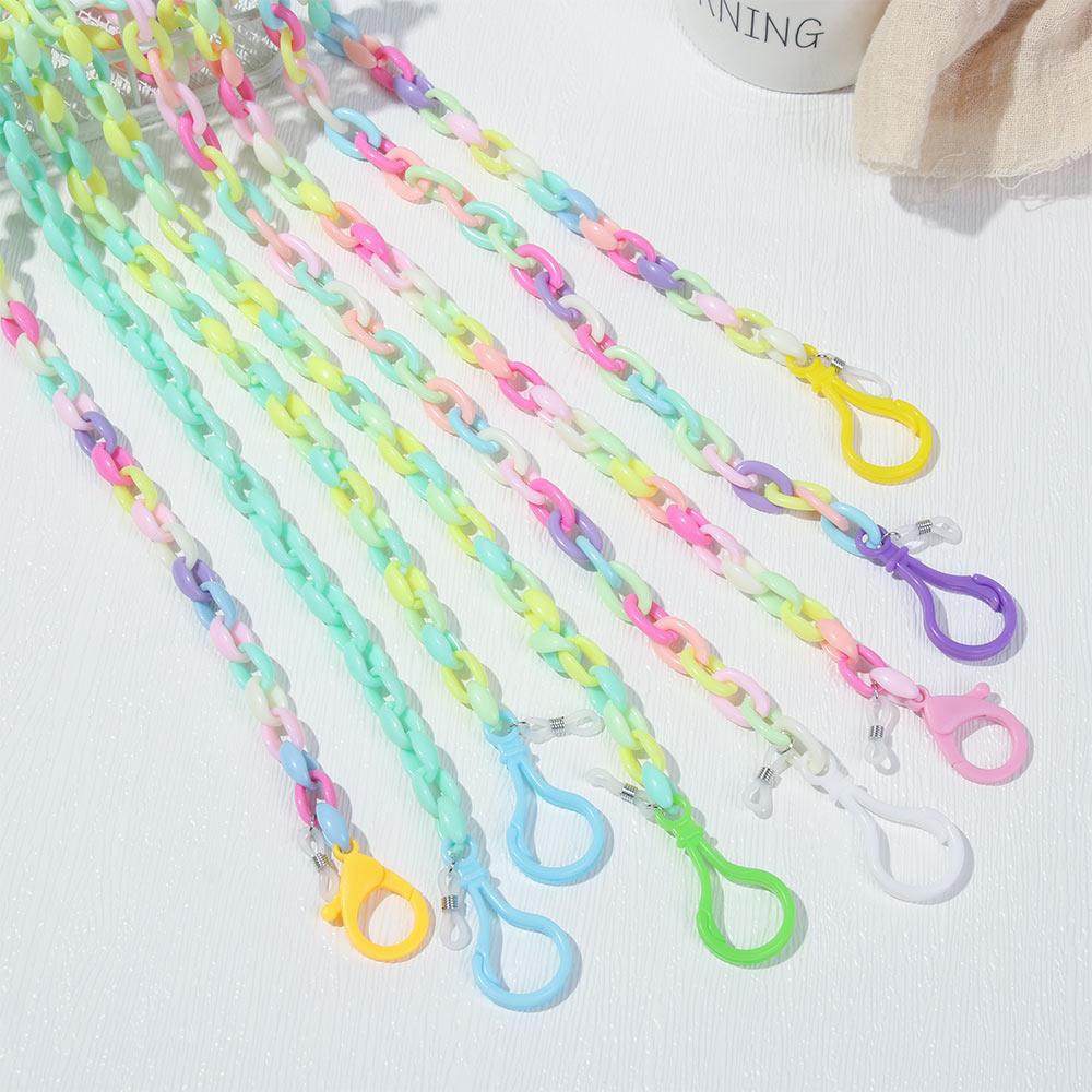 R-FLOWER Warna Acak Rantai Kacamata Wanita Anak Lanyard Akrilik Non-slip