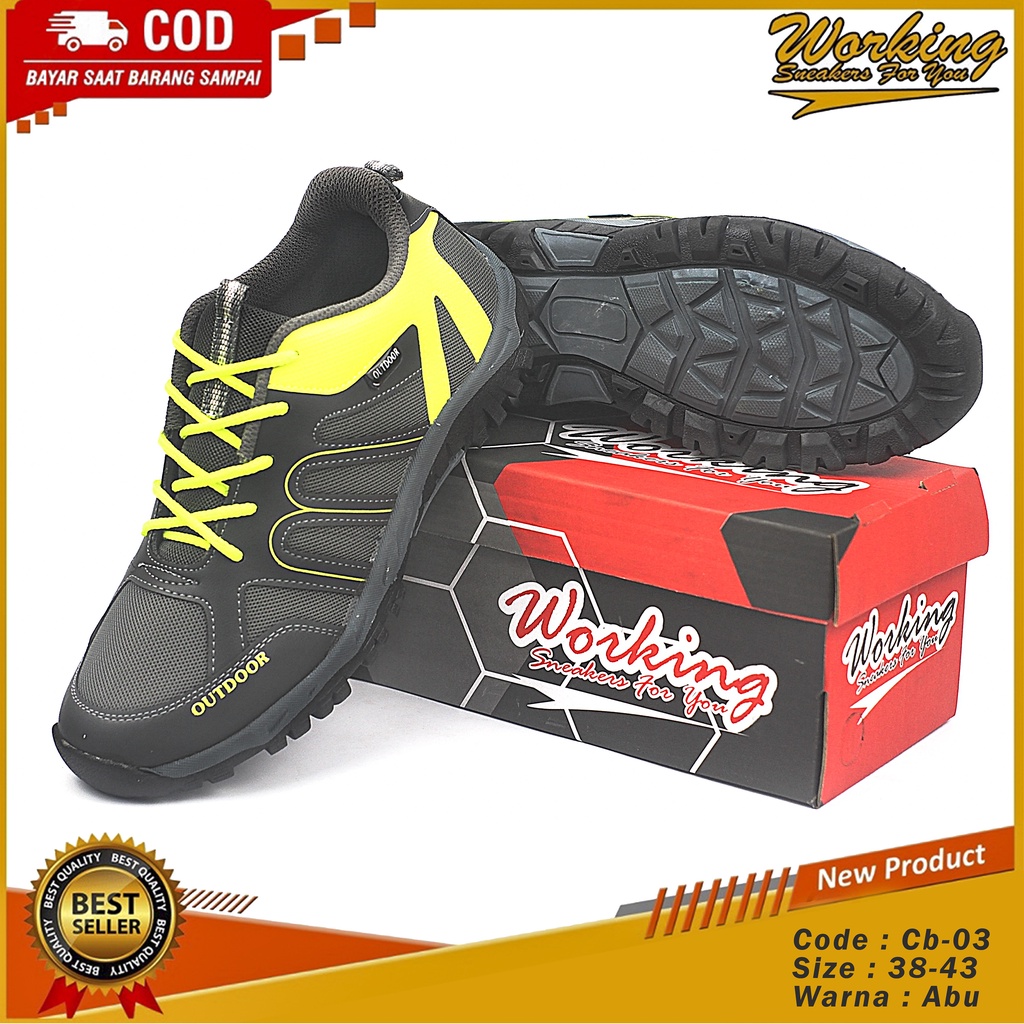 Sepatu Pria Original Working CB-03 // Sepatu Hiking Anti Air Gunung Adventure Touring Outdoor Shoes